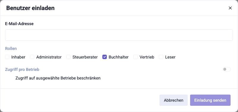 Der Dialog zum Einladen