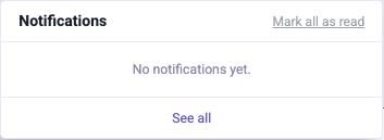 The open bell with the latest notifications
