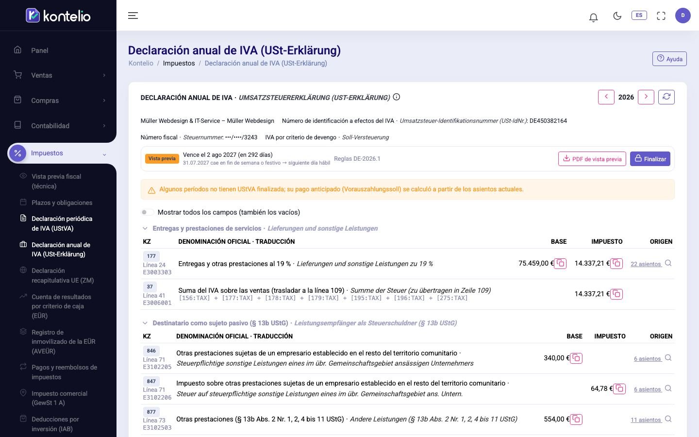 La declaración anual del IVA con la conciliación de las declaraciones anticipadas