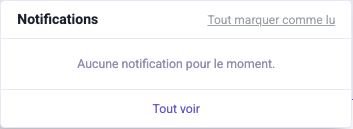 La cloche ouverte avec les notifications les plus récentes