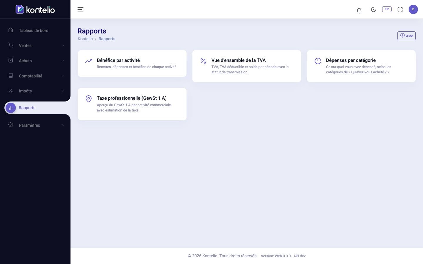 La vue d'ensemble des rapports