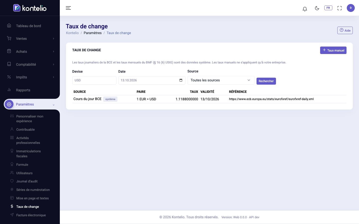 La recherche d'un taux avec le résultat