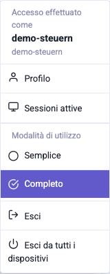 Il menu utente