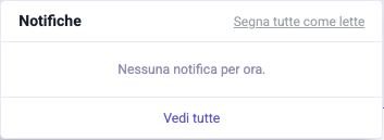 La campanella aperta con le notifiche più recenti